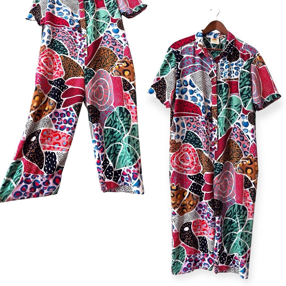 FARM Rio Multicolor Abstract Print Cropped Jumpsuit